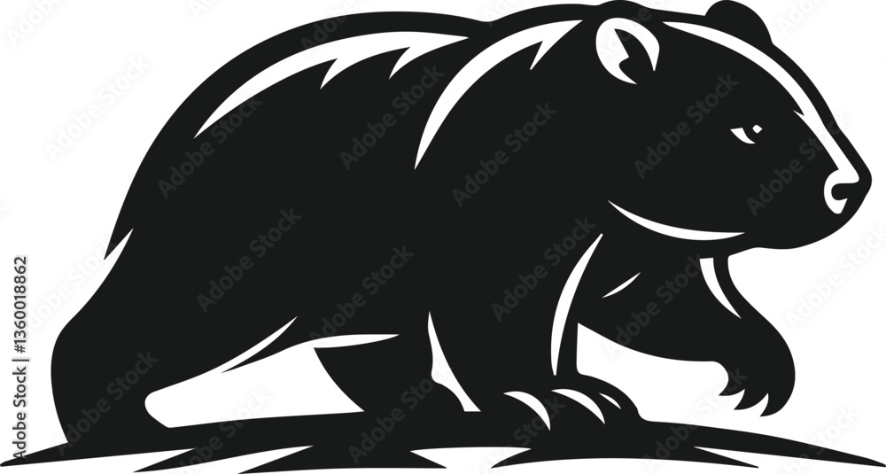 Fototapeta premium wombat vector silhouette