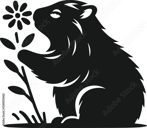 wombat vector silhouette