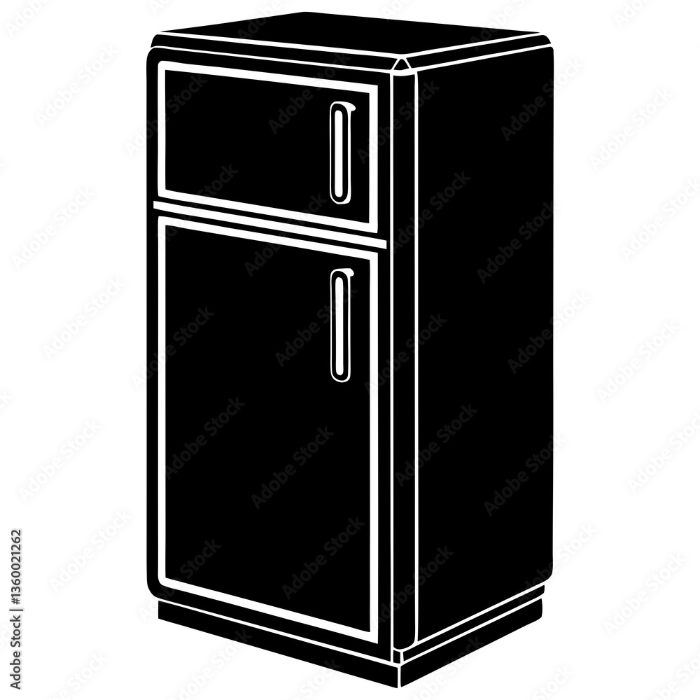 Refrigerator Silhouette Vector Refrigerator Silhouette Vector
