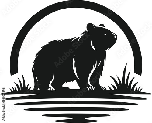 wombat vector silhouette
