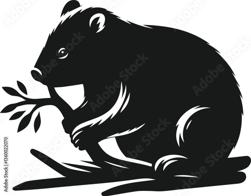 wombat vector silhouette