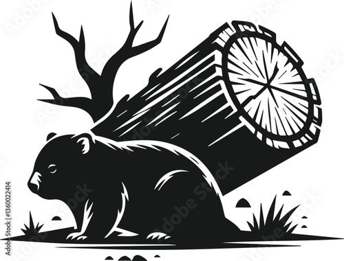 wombat vector silhouette