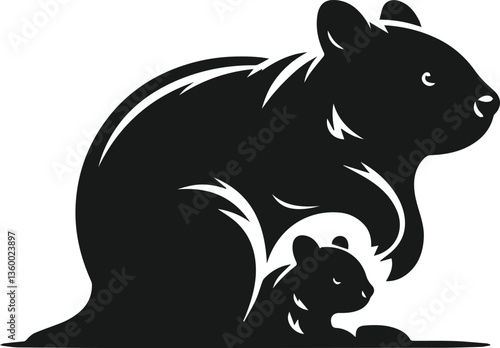 wombat vector silhouette