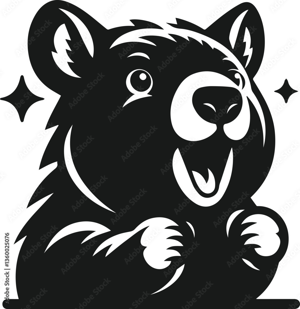 Obraz premium wombat vector silhouette