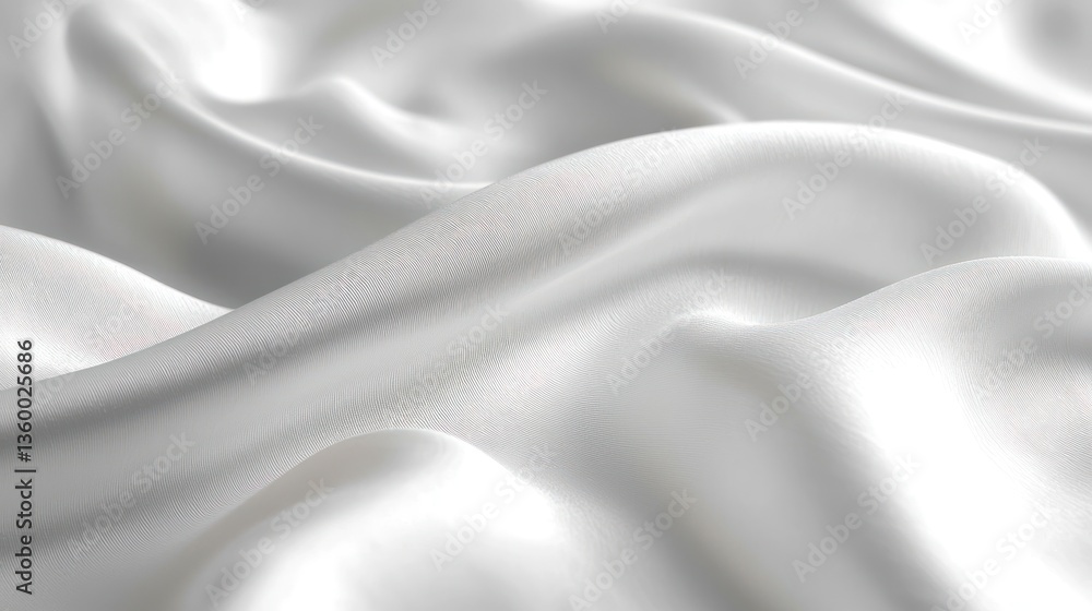Obraz premium Smooth, flowing white fabric drapes
