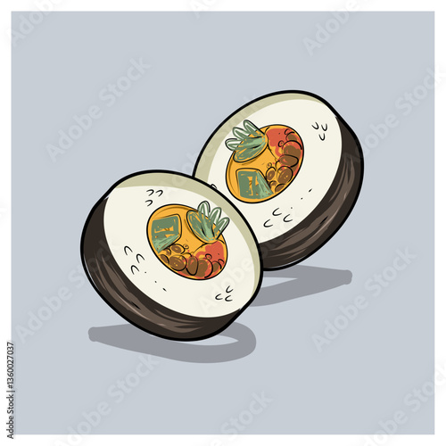 Gimbab vector illustration menu