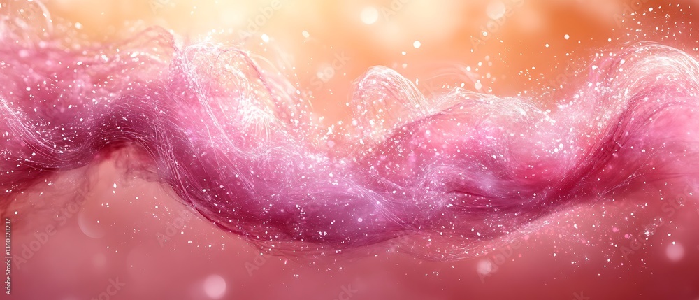 Obraz premium Abstract flowing shapes of pink and orange colors shimmer gently