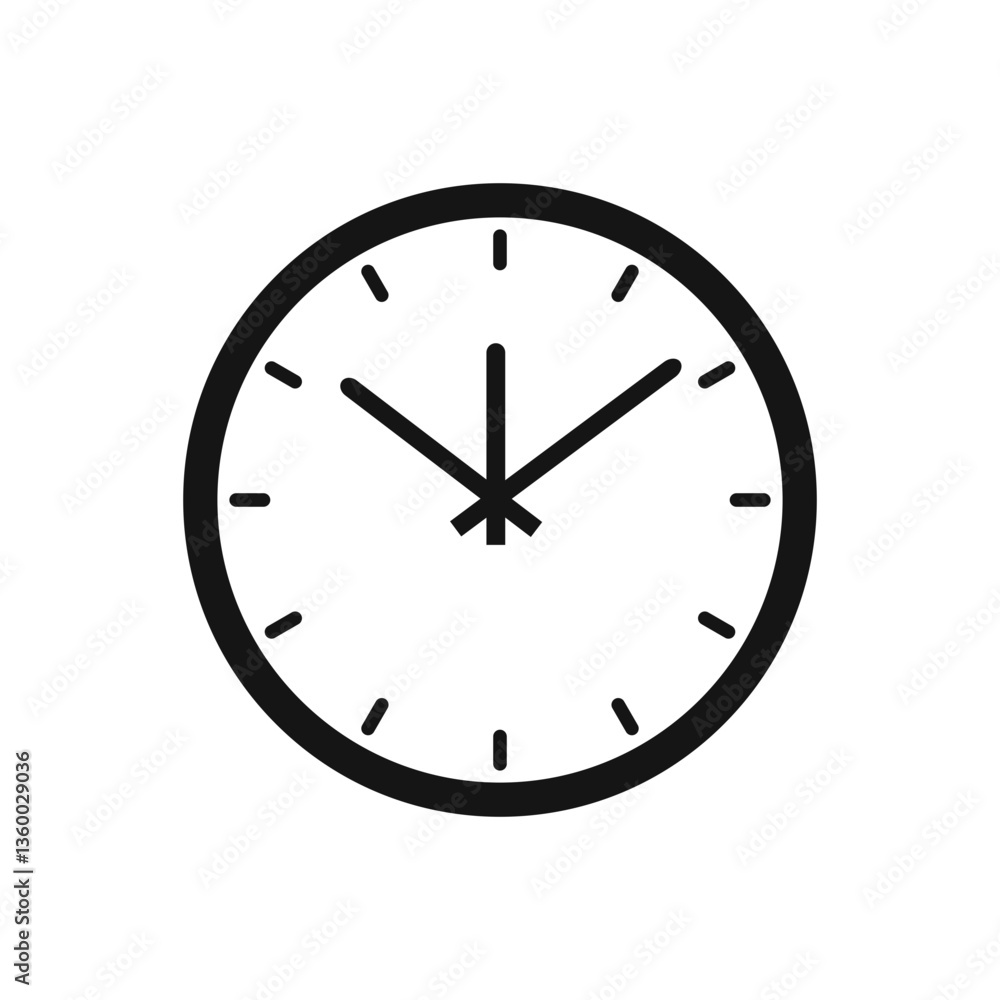 Clock vector icon, flat icon style Clock vector icon, flat icon style