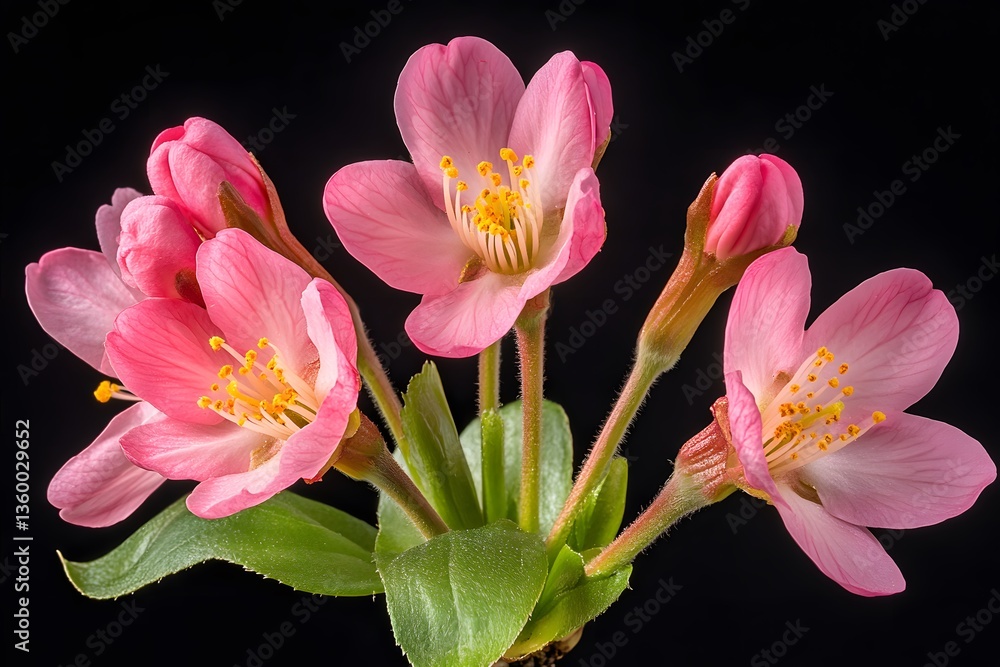 Closeup Pink Flowers Blossom Branch Macro Photography Closeup Pink Flowers Blossom Branch Macro Photography