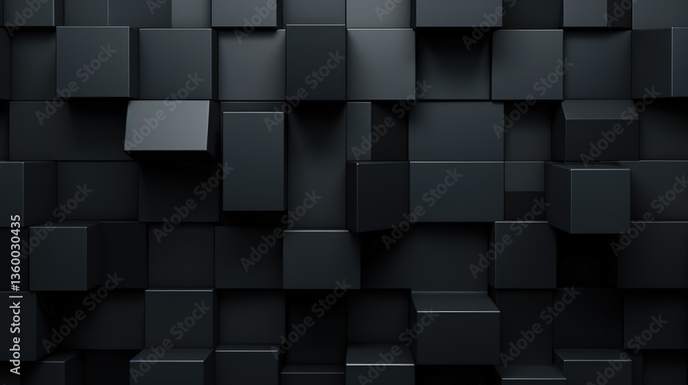 Black or dark grey 3d geometric shape texture design background. Generate AI image Black or dark grey 3d geometric shape texture design background. Generate AI image