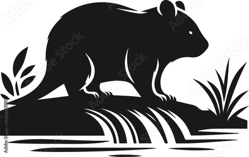 wombat vector silhouette
