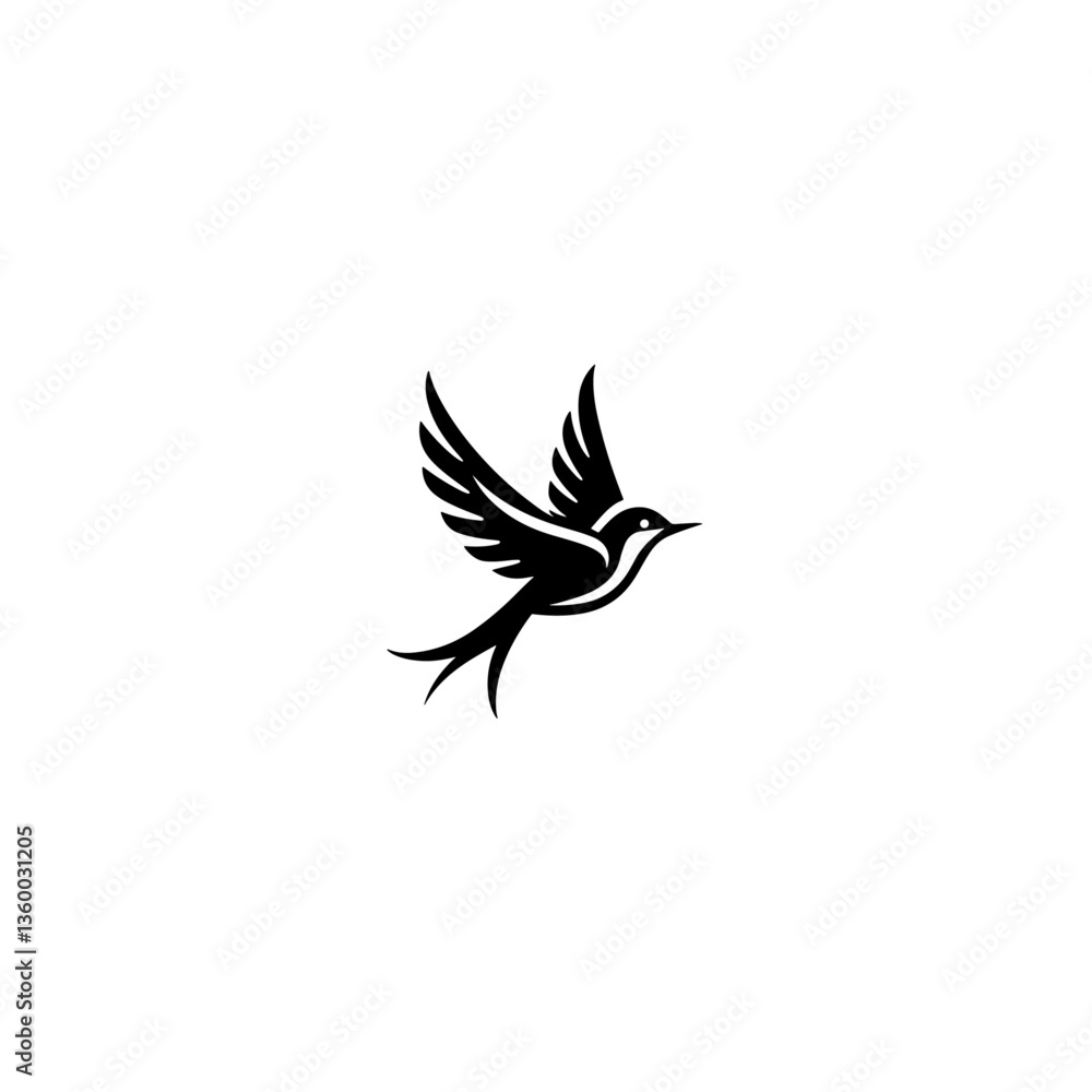 Obraz premium Bird silhouette vector with white background