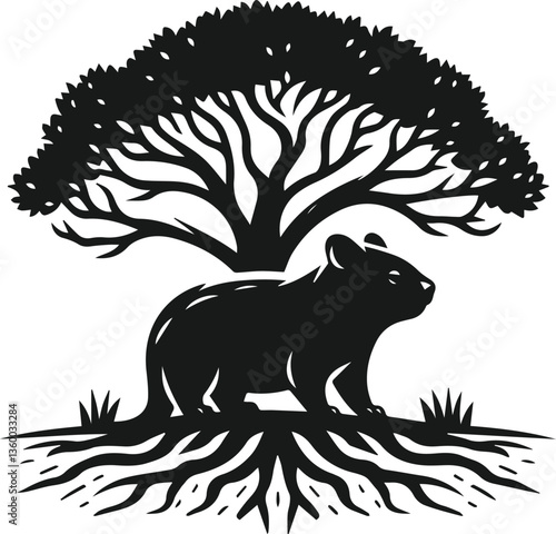 wombat vector silhouette