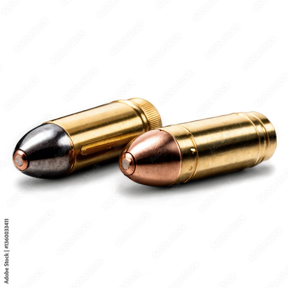 Fototapeta premium Close up of two brass cartridges