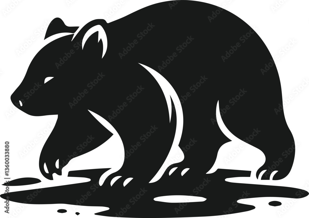 Obraz premium wombat vector silhouette