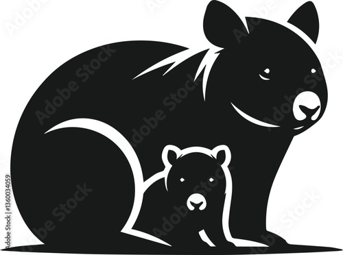 wombat vector silhouette