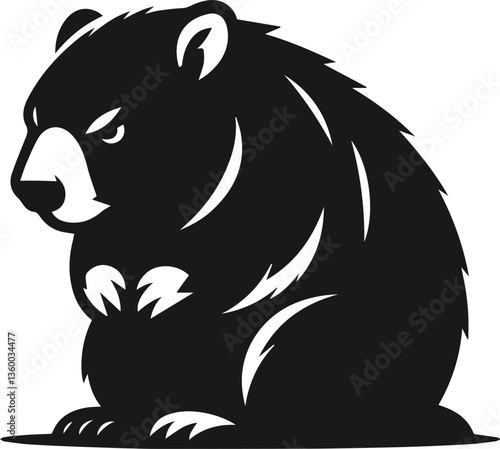 wombat vector silhouette