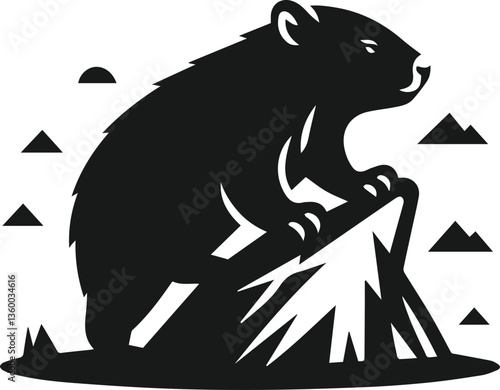 wombat vector silhouette