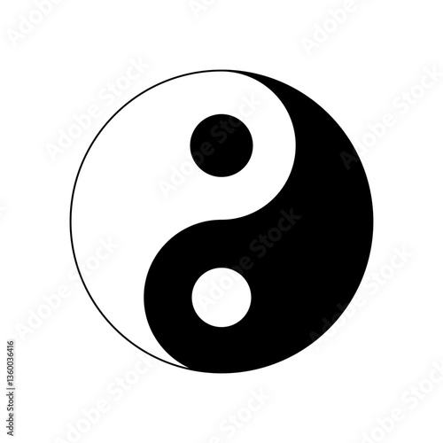 Isolated Yin Yand symbol, Taoism vector icon and illustration for Decoration, Balance Logo, Black and WhiteMeditation pictogram (Editable)