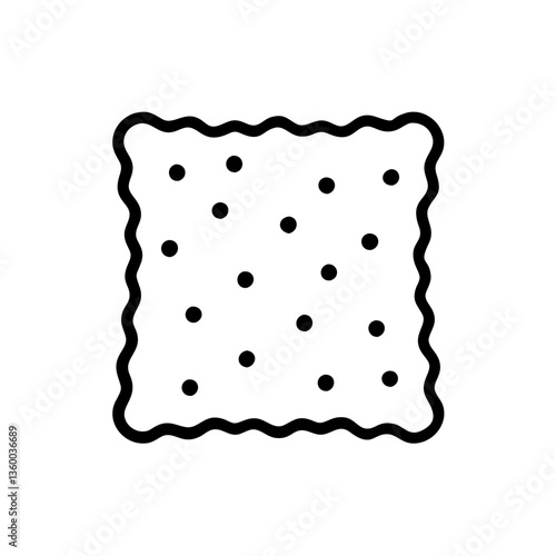 Square cracker icon in minimal outline style