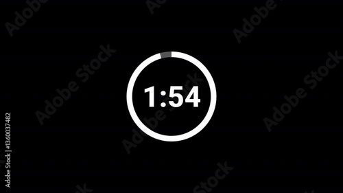 2 minute countdown timer animation seconds on transparent background 120 second countdown timer, Countdown video with alpha channel.	