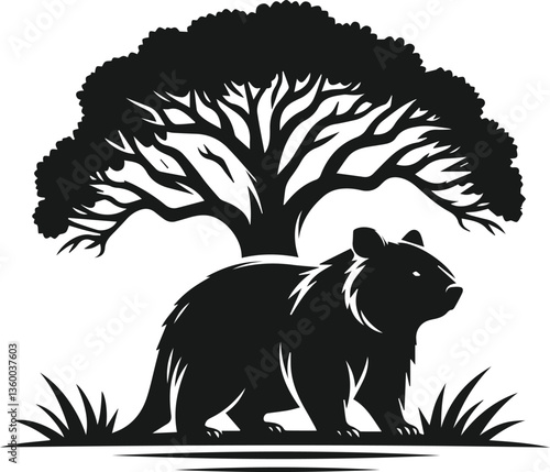 wombat vector silhouette