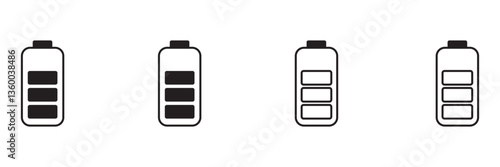 battery icon vector isolated on white background. Battery vector icon. battery charge level. battery charging icon