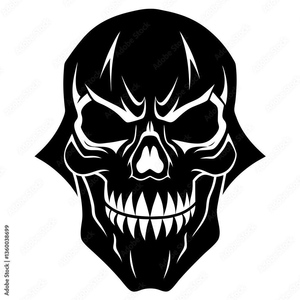 Fototapeta premium Skull Face Silhouette Vector