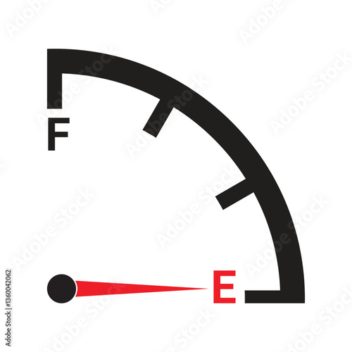 Fuel gauge isolated on white