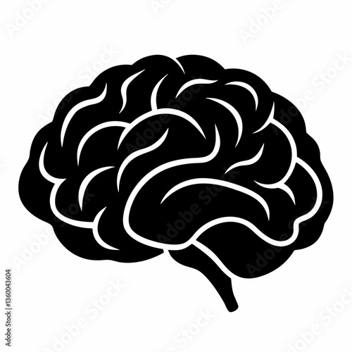 3D Vector Illustration of a Human Brain with Anatomy Details