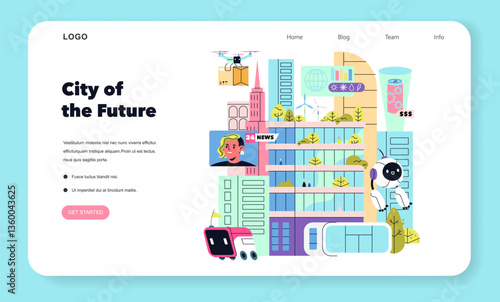 Beta Generation. Flat Vector Illustration
