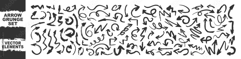 Grunge arrows set isolated on transparent. Hand drawn vector arrows. Dry brushstrokes, arrows, pointers. Grunge arrows set isolated on transparent. Hand drawn vector arrows. Dry brushstrokes, arrows, pointers.