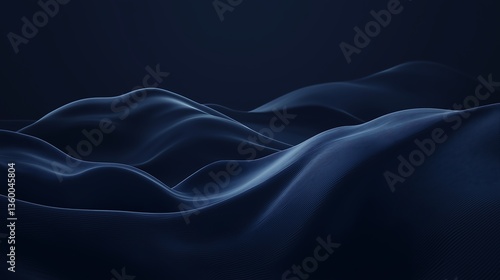 Wallpaper Mural Abstract Dark Blue Wavy 3D Surface Background Torontodigital.ca