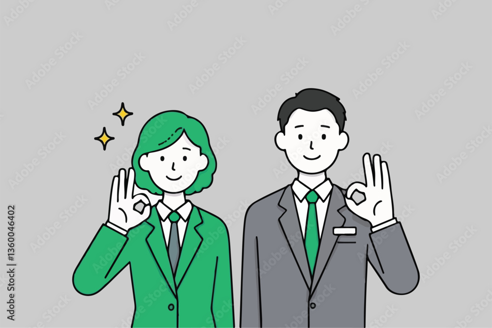 Two People Giving OK Sign: Agreement, Approval and Positive Communication Two People Giving OK Sign: Agreement, Approval and Positive Communication