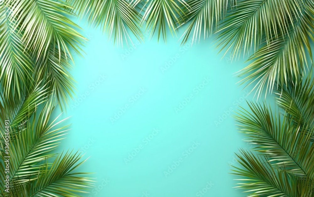 Fototapeta premium Tropical Palm Leaves Frame