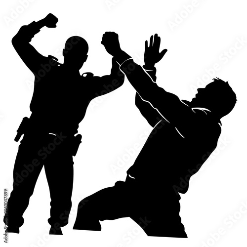 Silhouette of people dancing and having fun