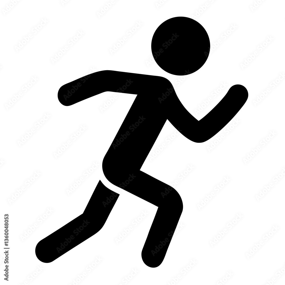 Silhouette of a Running Man Icon in Motion Silhouette of a Running Man Icon in Motion