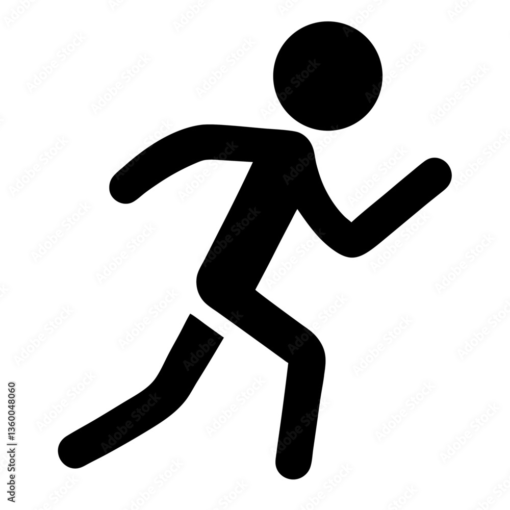 Silhouette of a Running Man Icon in Motion Silhouette of a Running Man Icon in Motion
