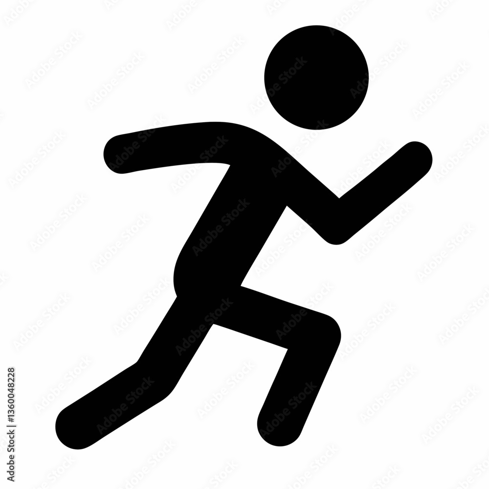 Silhouette of a Running Man Icon in Motion Silhouette of a Running Man Icon in Motion