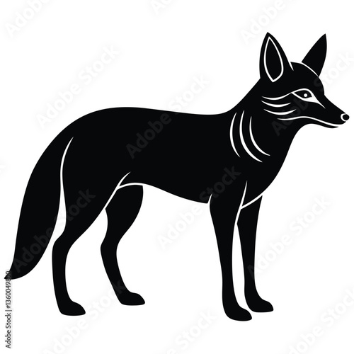 Adobe IllustratoJackal silhouette, Wild jackal silhouette, Jackal svg, Jackal silhouettes, Jackal vector illustration.r Artwork