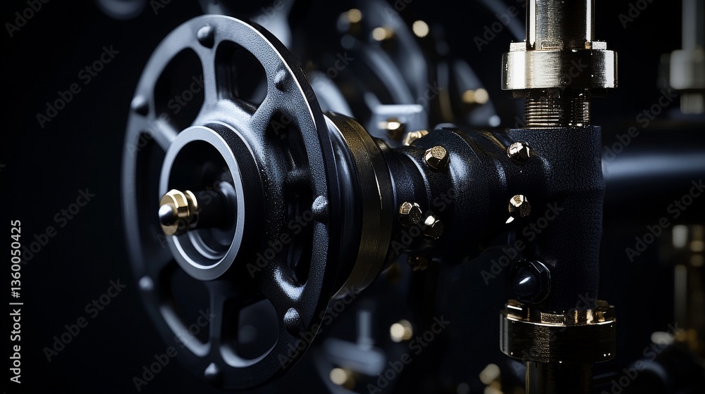 Close-up of a mechanical valve in detail. Close-up of a mechanical valve in detail.