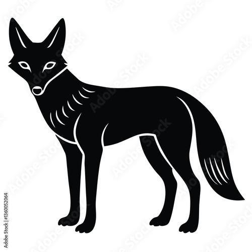 Adobe IllustratoJackal silhouette, Wild jackal silhouette, Jackal svg, Jackal silhouettes, Jackal vector illustration.r Artwork