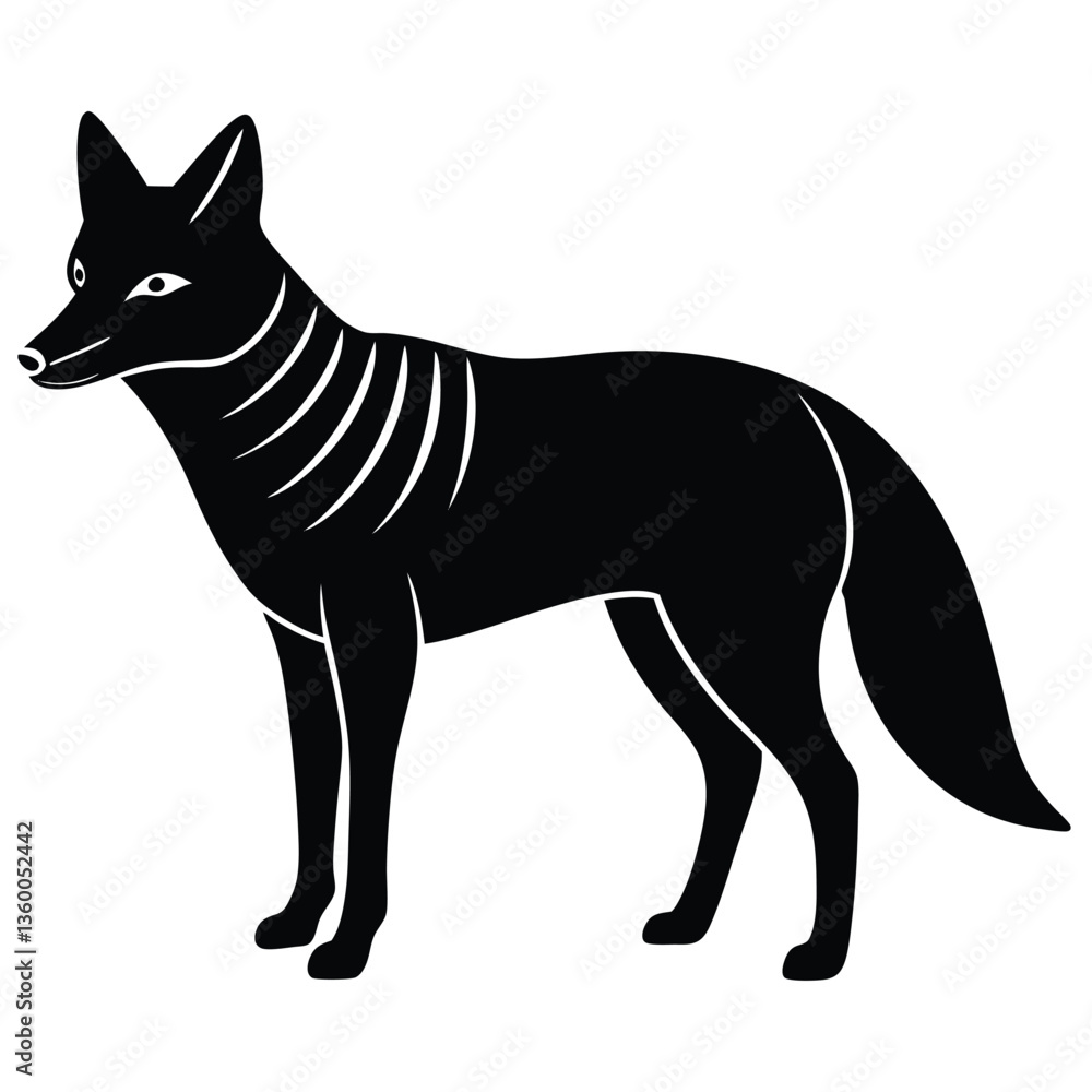 Fototapeta premium Adobe IllustratoJackal silhouette, Wild jackal silhouette, Jackal svg, Jackal silhouettes, Jackal vector illustration.r Artwork