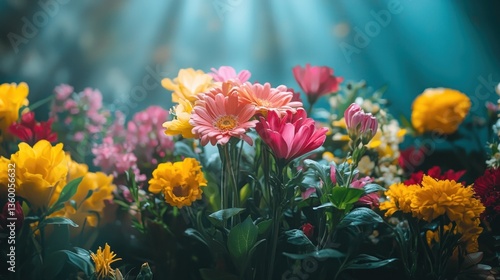 Wallpaper Mural Vibrant flower display Torontodigital.ca