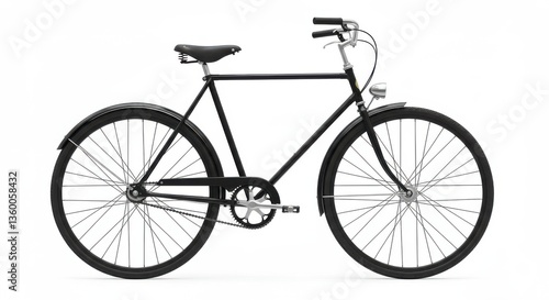 vintage bicycle isolated on white background