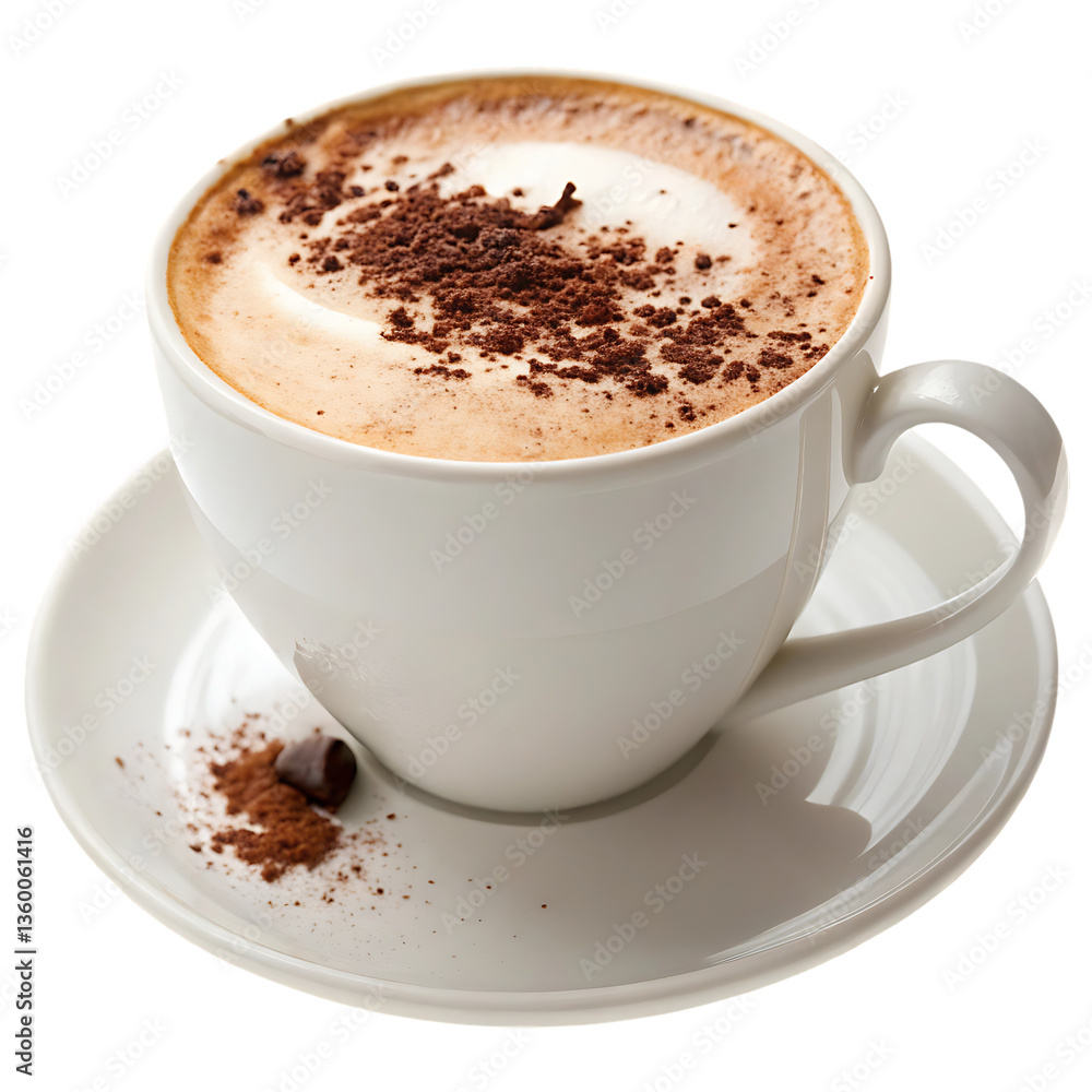 Fototapeta premium A cup of cappuccino with cocoa powder.