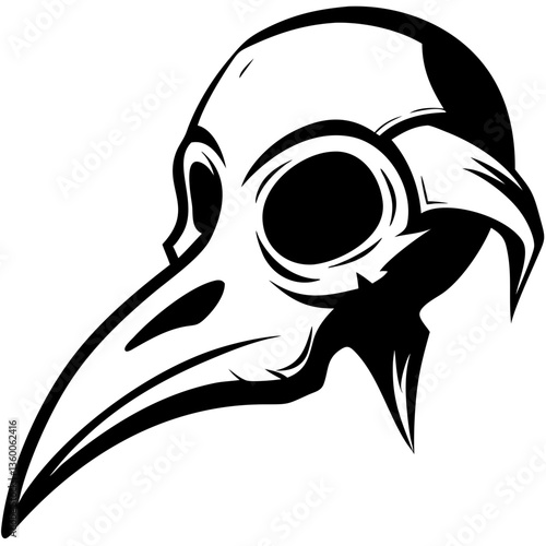 an ominous image of a plague doctor mask