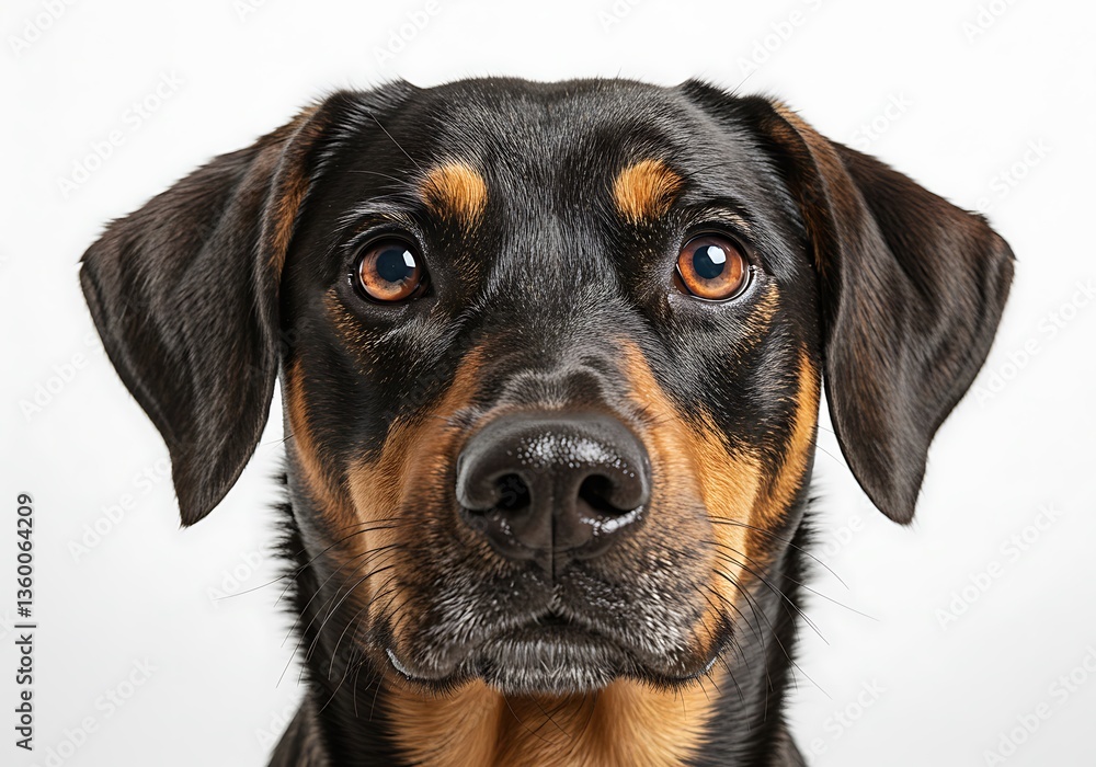 Fototapeta premium A close up of a dog's face with his nose in the air, AI 