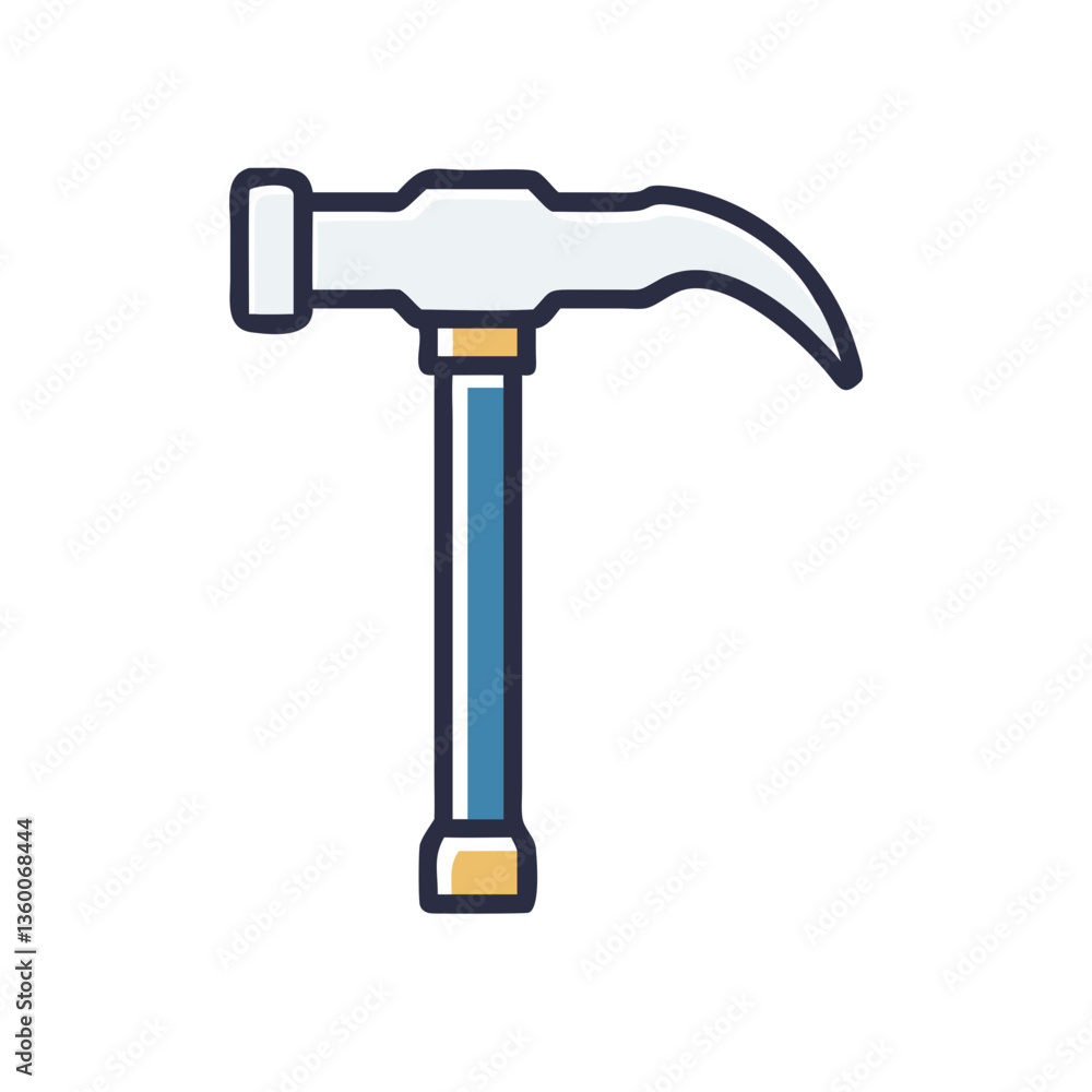 Hammer vector icon in flat style with neutral tones Hammer vector icon in flat style with neutral tones