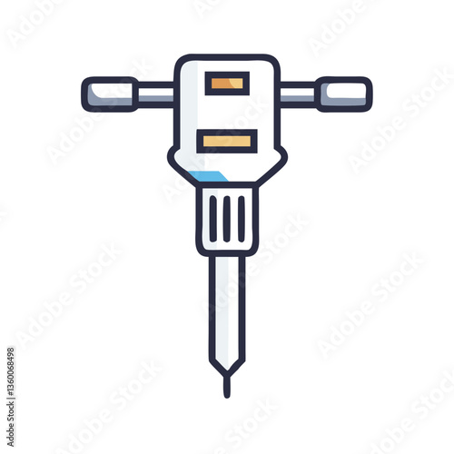Jackhammer vector icon in flat style with muted colors